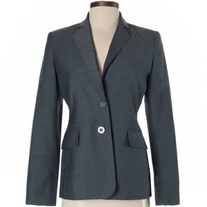 Anna Klein Gray Strip Blazer Size 0